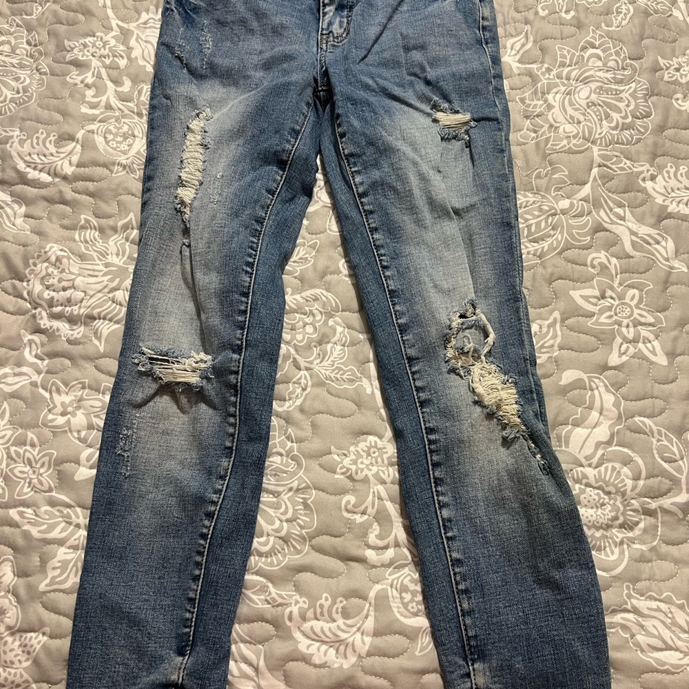 KanCan Blue Skinny Distressed Jeans